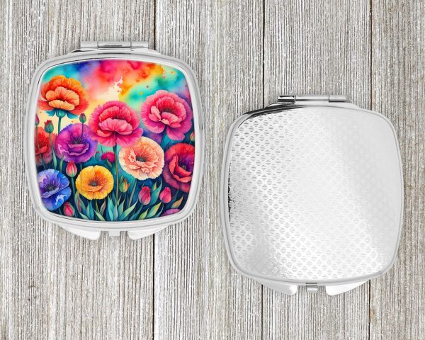 Colorful Carnations Compact Mirror Cheap - Image 4