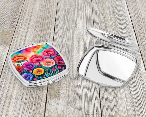 Colorful Carnations Compact Mirror Cheap - Image 3