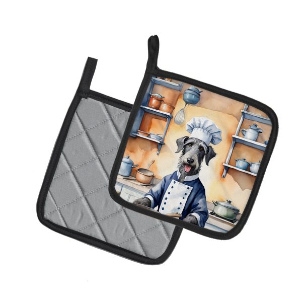 Scottish Deerhound The Chef Pair of Pot Holders Online Hot Sale - Image 2