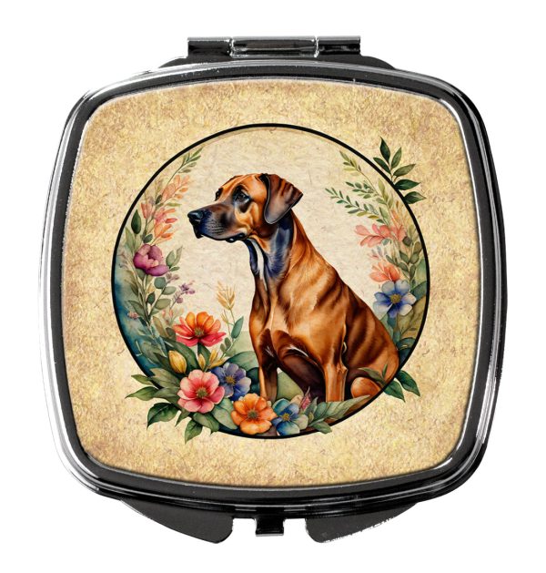 Rhodesian Ridgeback and Flowers Compact Mirror Online Hot Sale