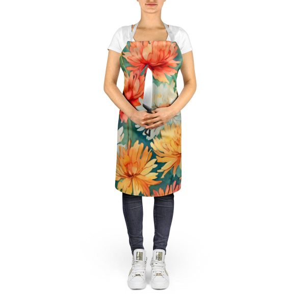 Chrysanthemums in Watercolor Apron For Sale - Image 5