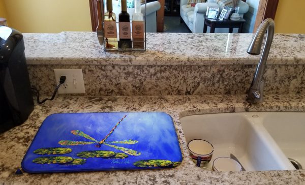Blue Dragonfly Dish Drying Mat Sale - Image 2