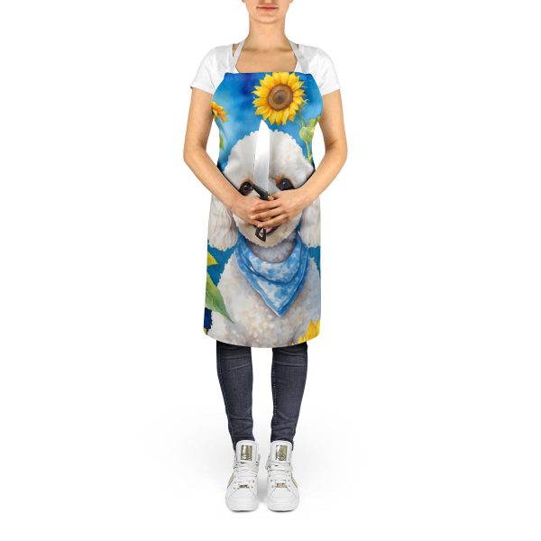White Poodle in Sunflowers Apron Online - Image 5
