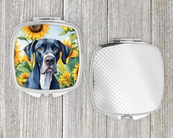 Great Dane in Sunflowers Compact Mirror Online Hot Sale - Image 4