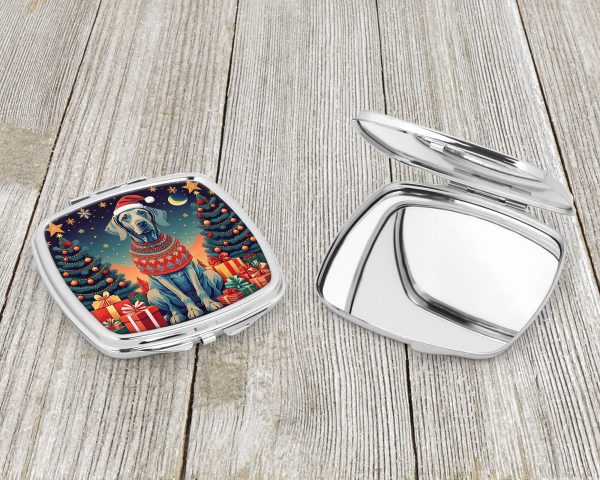 Weimaraner Christmas Compact Mirror Online Sale - Image 3