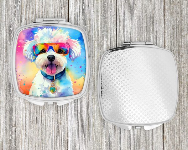 Bichon Frise Hippie Dawg Compact Mirror For Cheap - Image 4