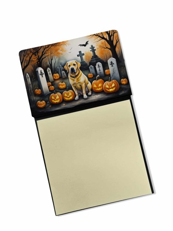 Yellow Labrador Retriever Spooky Halloween Sticky Note Holder Supply