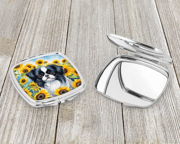 Japanese Chin in Sunflowers Compact Mirror Supply - Image 3