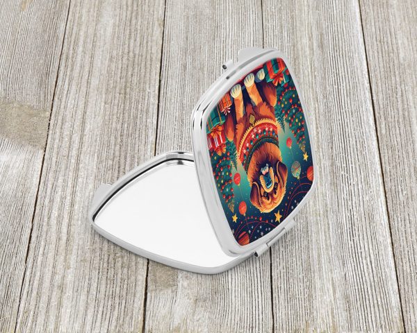 Tibetan Mastiff Christmas Compact Mirror Online Hot Sale - Image 2