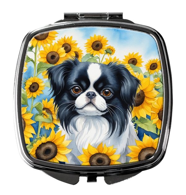 Japanese Chin in Sunflowers Compact Mirror Supply