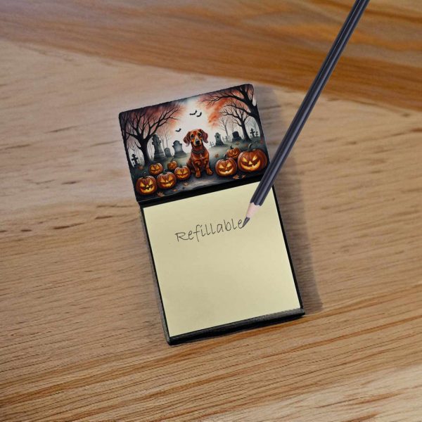 Dachshund Spooky Halloween Sticky Note Holder Supply - Image 2