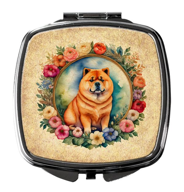 Chow Chow and Flowers Compact Mirror Fashion