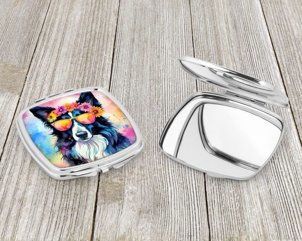 Border Collie Hippie Dawg Compact Mirror Sale - Image 3