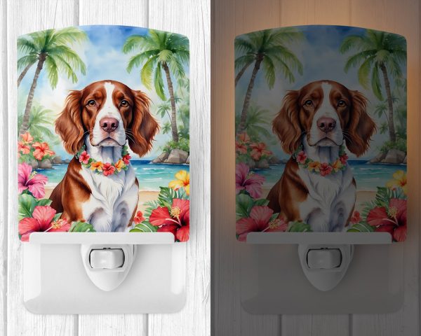 Welsh Springer Spaniel Luau Ceramic Night Light Online Hot Sale - Image 2