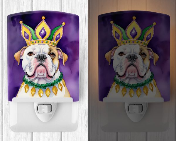 American Bulldog King of Mardi Gras Ceramic Night Light For Discount - Image 2