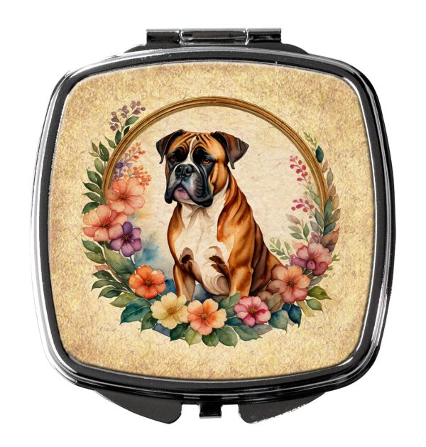 Boxer and Flowers Compact Mirror Sale