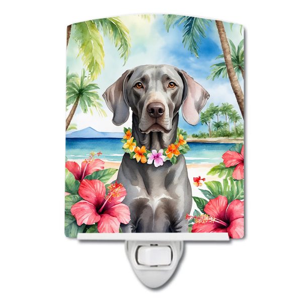 Weimaraner Luau Ceramic Night Light Sale