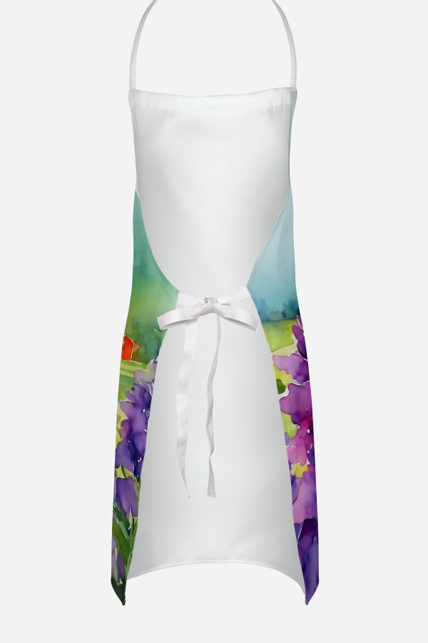 New Jersey Violet in Watercolor Apron Sale - Image 4