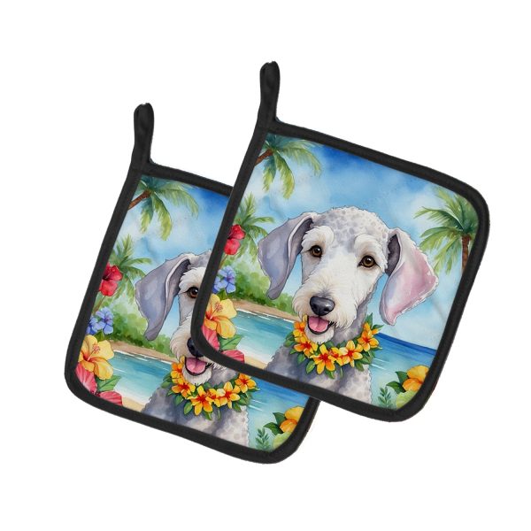 Bedlington Terrier Luau Pair of Pot Holders Discount