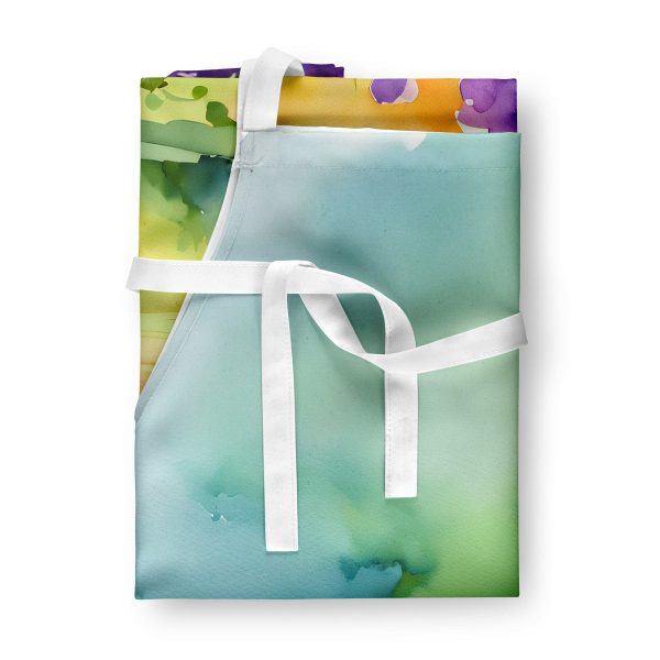 New Jersey Violet in Watercolor Apron Sale - Image 3