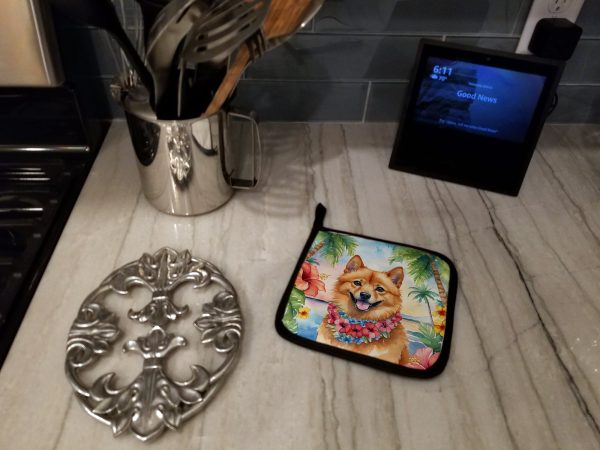 Finnish Spitz Luau Pair of Pot Holders Online now - Image 4