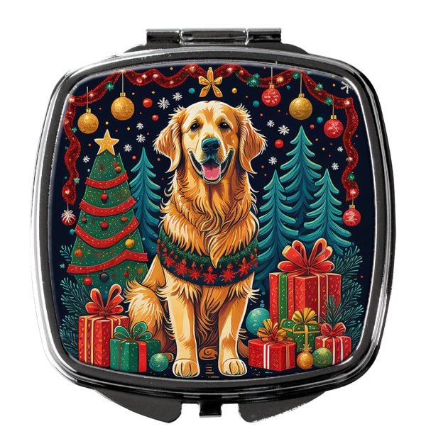 Golden Retriever Christmas Compact Mirror Cheap