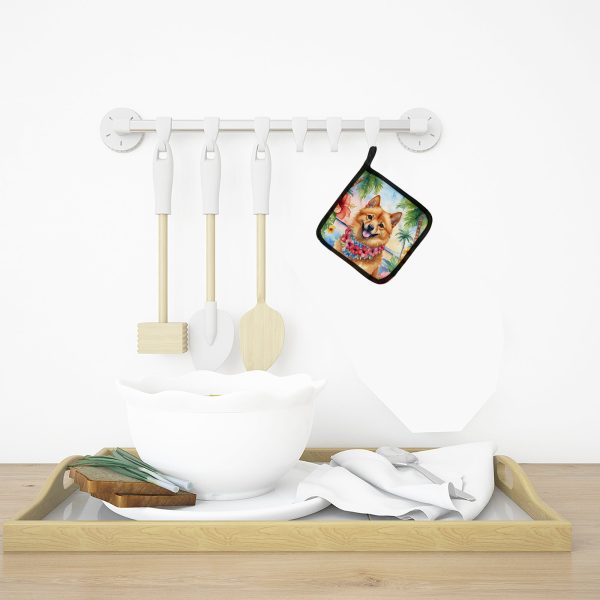 Finnish Spitz Luau Pair of Pot Holders Online now - Image 3