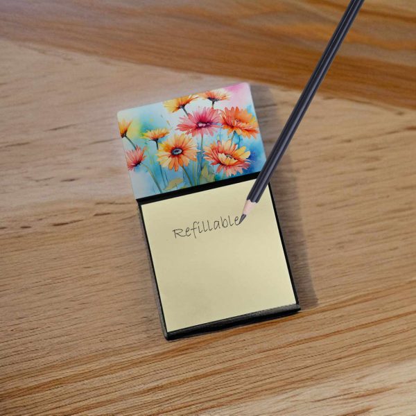 Gerbera Daisies in Watercolor Sticky Note Holder Online - Image 2