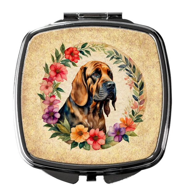 Bloodhound and Flowers Compact Mirror For Sale