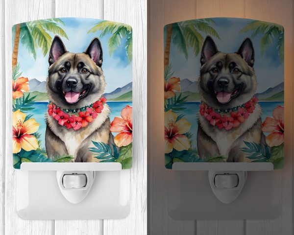 Norwegian Elkhound Luau Ceramic Night Light Online Hot Sale - Image 2