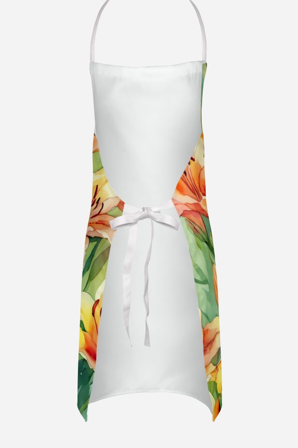 Utah Sego Lilies in Watercolor Apron Online - Image 4