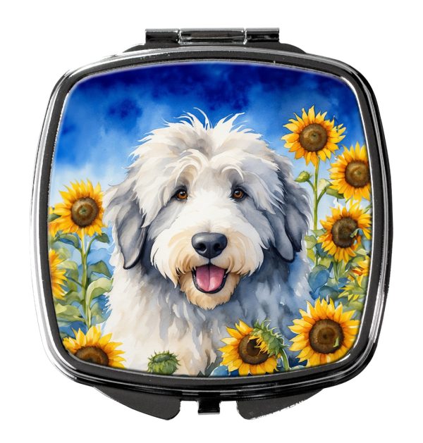 Old English Sheepdog in Sunflowers Compact Mirror For Discount