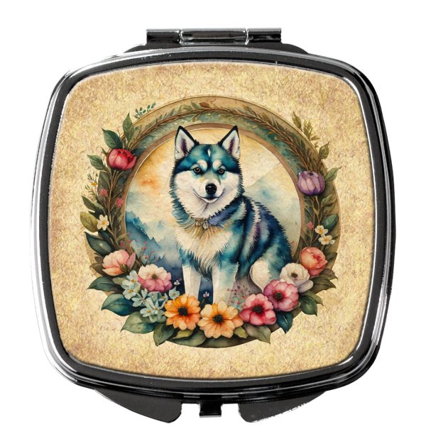 Alaskan Klee Kai and Flowers Compact Mirror Hot on Sale