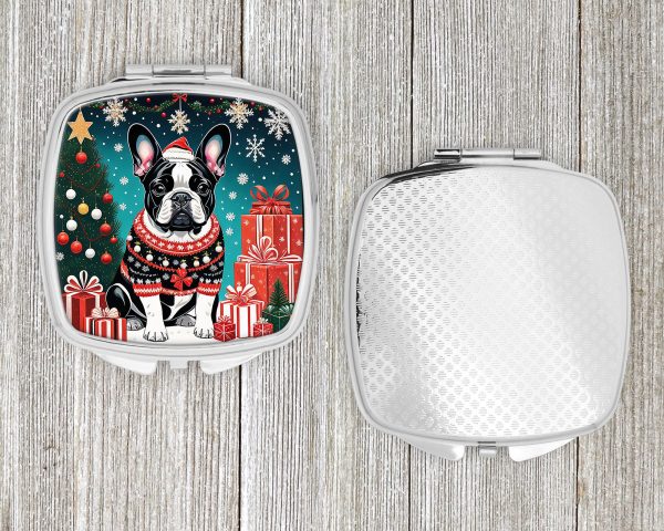 French Bulldog Christmas Compact Mirror Sale - Image 4