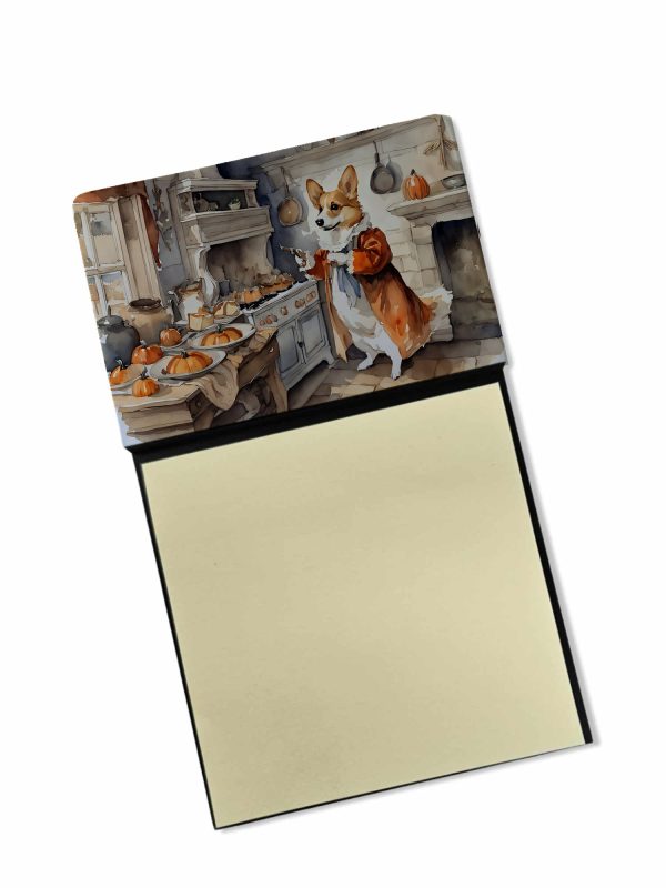 Corgi Fall Kitchen Pumpkins Sticky Note Holder Online now