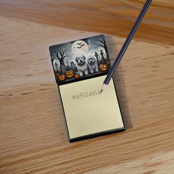 Old English Sheepdog Spooky Halloween Sticky Note Holder Online Sale - Image 2