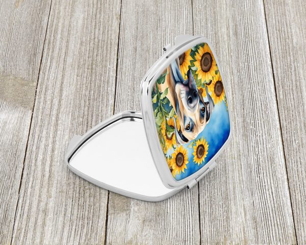 Great Dane in Sunflowers Compact Mirror Online now - Image 2