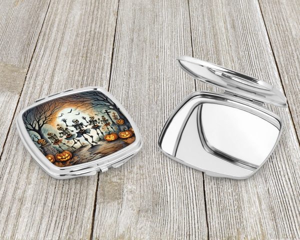 Dancing Skeletons Spooky Halloween Compact Mirror Online now - Image 3