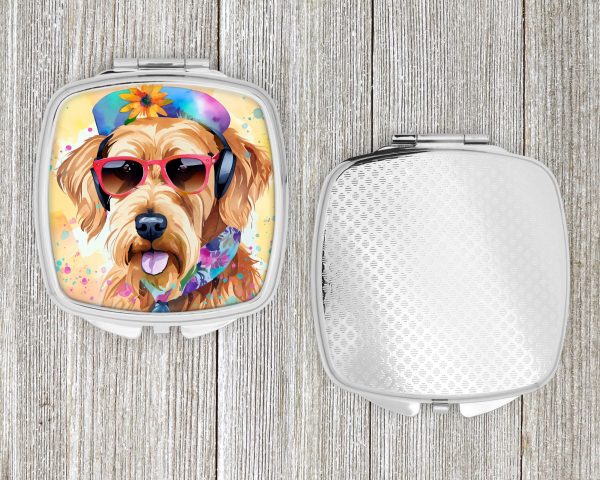 Airedale Terrier Hippie Dawg Compact Mirror Sale - Image 4