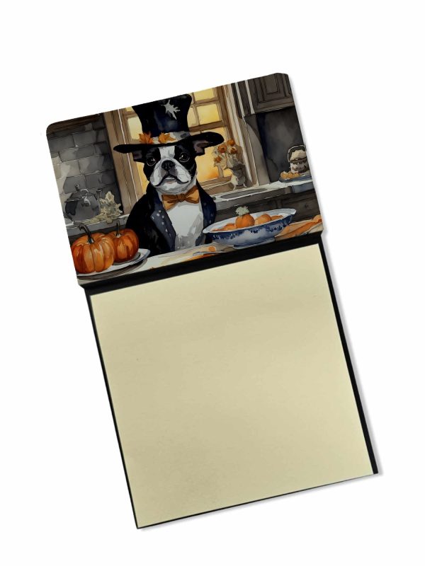 Boston Terrier Fall Kitchen Pumpkins Sticky Note Holder For Cheap