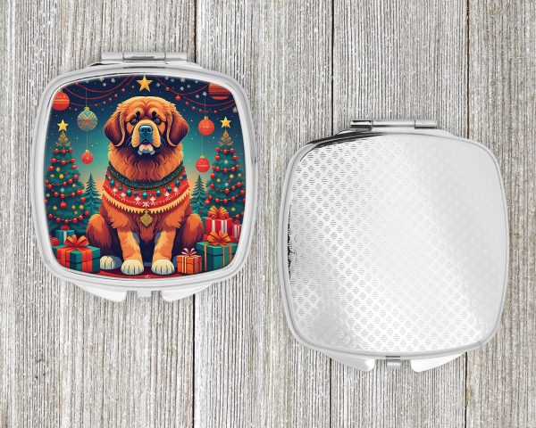 Tibetan Mastiff Christmas Compact Mirror Online Hot Sale - Image 4