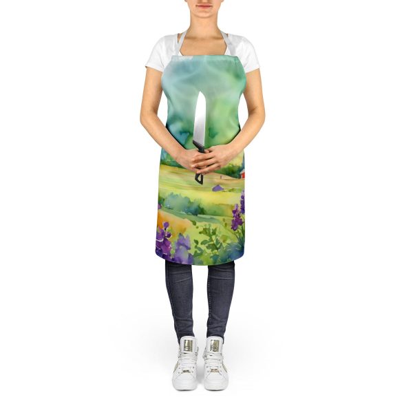 New Jersey Violet in Watercolor Apron Sale - Image 5