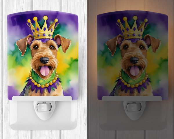 Airedale Terrier King of Mardi Gras Ceramic Night Light Fashion - Image 2