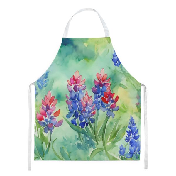 Texas Bluebonnets in Watercolor Apron For Sale