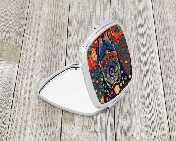 Keeshond Christmas Compact Mirror Hot on Sale - Image 2