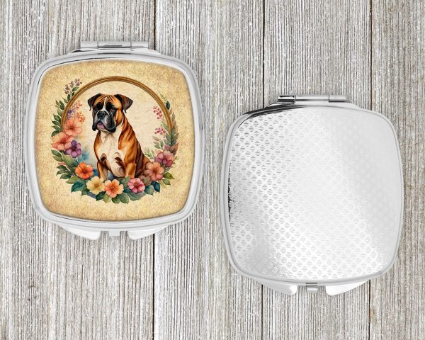 Boxer and Flowers Compact Mirror Sale - Image 4