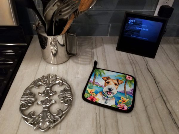 Fox Terrier Luau Pair of Pot Holders Fashion - Image 4