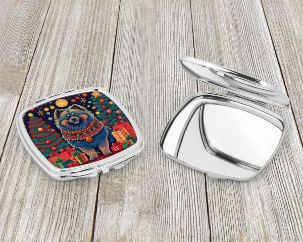Keeshond Christmas Compact Mirror Hot on Sale - Image 3