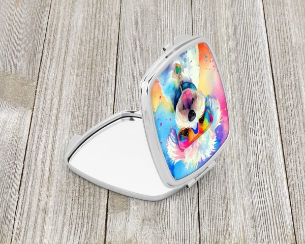 Bichon Frise Hippie Dawg Compact Mirror For Cheap - Image 2