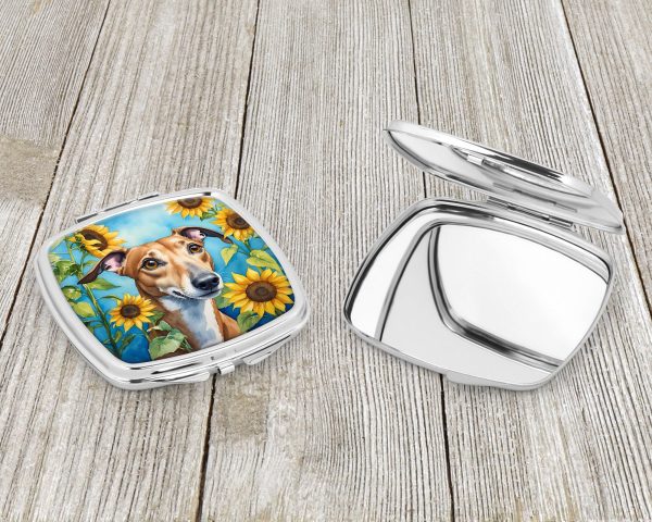 Greyhound in Sunflowers Compact Mirror Supply - Image 3